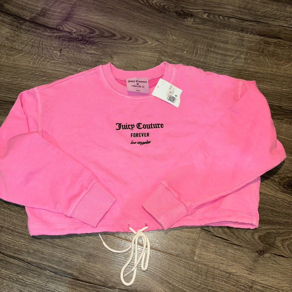 New Juicy Couture Pink Crop Sweatshirt